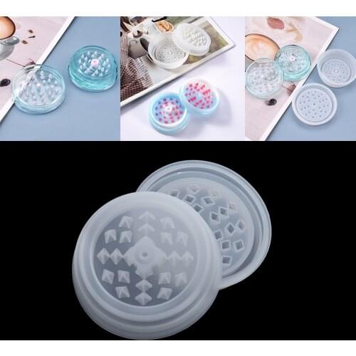 1 Set Tobacco Grinder Epoxy Resin Mold Leaf Herbal Herb Smoke Spice Crusher Silicone Mould for DIY Crafts Casting Making Tools