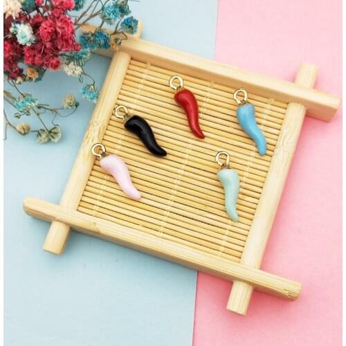 10pcs Enamel Chili Metal Charms Pendants Oil Drop Vegetable Pepper Charms For DIY Handmade Earring Jewelry Material Accessories