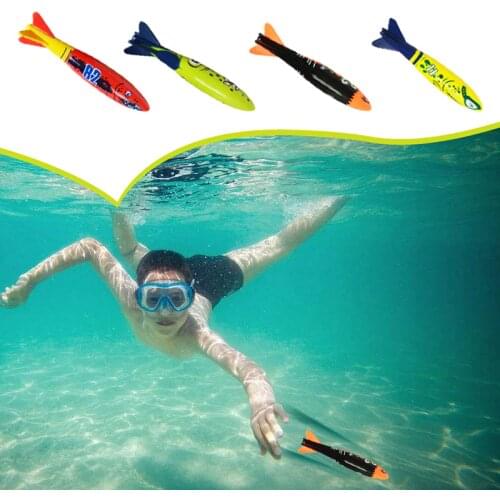 Divin Torpedo Rocket Throwing Toys Pool Diving Game Summer Torpedo Robber Child Underwater Diving Stick Play Water Toy 2 Pcs New