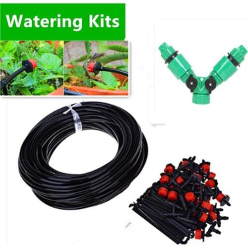 20/30/50m Diy Mini Drip System Automatic Watering Timer With Adjustable Brass Sprinkler Garden Sprinkler Watering Kits By01