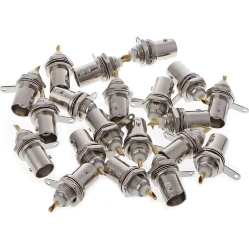 2020 New 20 Pcs BNC Female Connectors Panel Chassis Mount Monitor Accessories