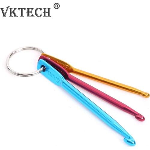 3pcs Aluminum Crochet Hooks Knitting Needle Set Hot Mixed Knit Needle Keychain for Yarn Sweater Weave Sewing Machine Craft Tools