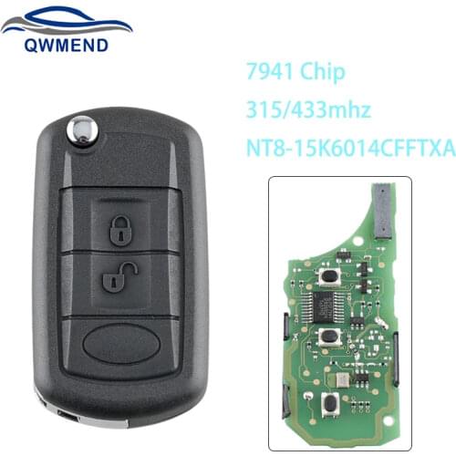 315/433mhz Remote Car Key for Land Rover Range Rover Sport 2010-2015 Flip Key 3 Buttons 7941 Chip NT8-15K6014CFFTXA