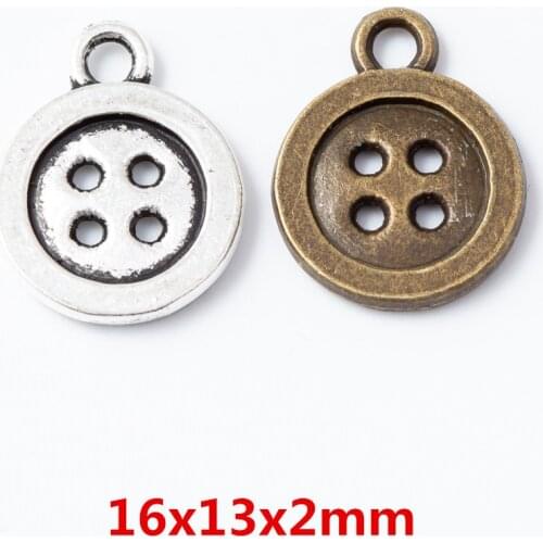 35 pcs Vintage zinc alloy charms Button pendant DIY Bracelet Necklace metal jewelry accessories Makings 6667