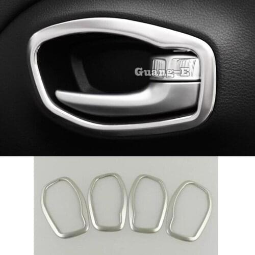 For Jeep Renegade 2016 2017 2018 2019 2020 Car Styling Cover Stick Trim Stainless Steel Door Inner Handle Bowl Frame Lamp 4pcs