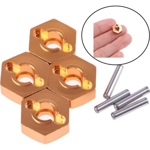 4Pcs Good Quality 12mm Aluminum Wheel Hex Nut With Pins Drive Hubs 4P HSP 102042 1/10 Upgrade Parts For 4WD RC Car Himoto
