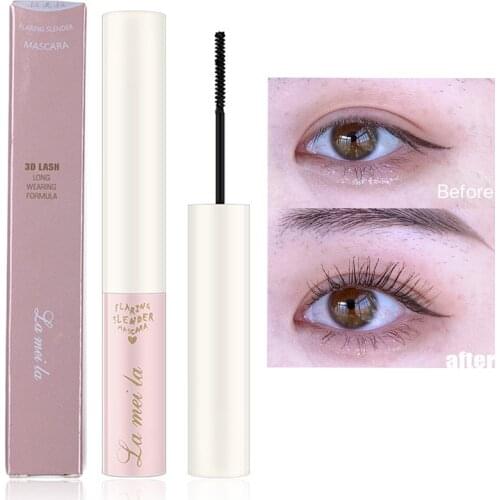4D Fine Brush Mascara Slim Thick Curly Mascara Volume Lashes Makeup Lengthening Waterproof Black Mascara Eyes Cosmetics