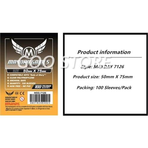 5 packs/lot MAYDAY Card Sleeve 7126 for 50*75mm cards protector clear pack case Board Games Sleeves