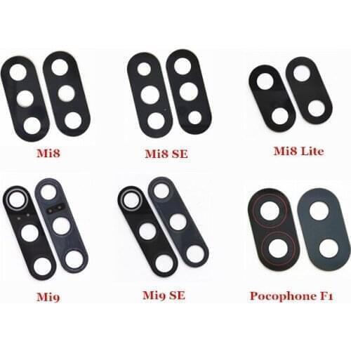 50PCS/LotRear Back Camera Glass Lens for Xiaomi Mi8 SE Mi 8 Lite Mi9 Mi 9 SE Pocophone F1 with Glue