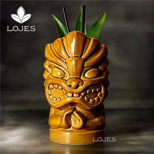 600ml Hawaii Tiki Mugs Cocktail Cup Beer Beverage Mug Wine Mug Ceramic Tiki Mugs Great For Cocktail Drink