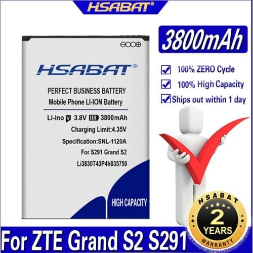 HSABAT 3800mAh Li3830T43P4h835750 Battery For ZTE Grand S2 S291