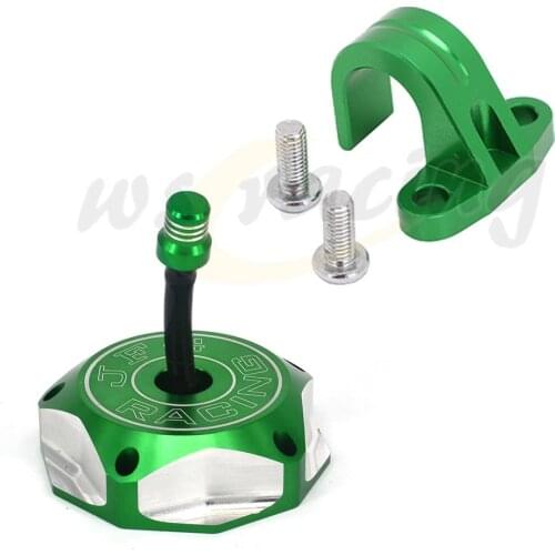 Motorcycle CNC Aluminum Rear Brake Hose Snap Gas Fuel Tank Cap For KAWASAKI KX250F KX 250F KXF 2006-2018 KX450F 450F 2006-2018