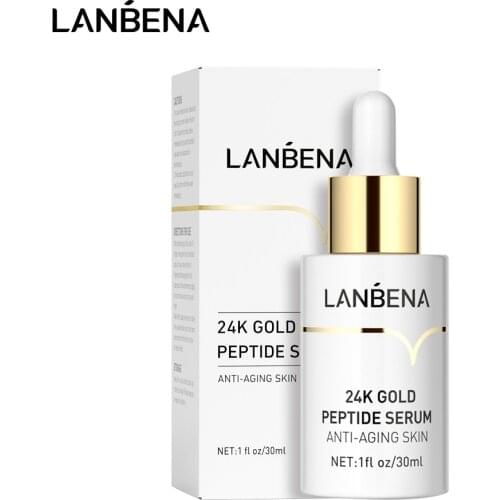 LANBENA 24k Gold Peptide Anti-Aging Serum Brighten Face Improve Dull Skin Moisturizing Whitening Rejuvenating Korean Cosmetics