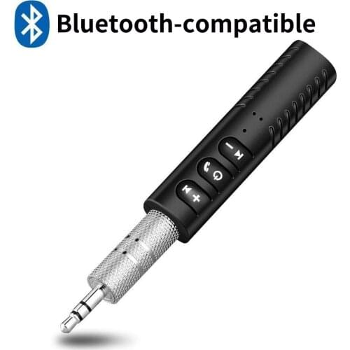 3.5mm JackClip-on Wireless Bluetooth-compatible Receiver Car kit Audio Music adapter with Mic for Headphone Speaker