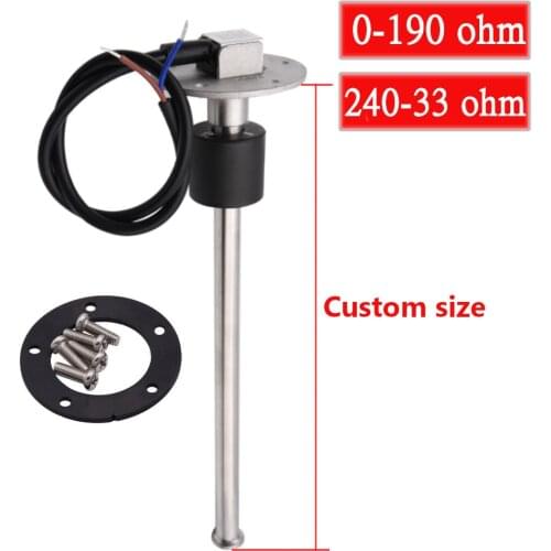 100/125/240/250/300mm 550mm 0-190ohm 240-33ohm Car Fuel Level Gauges Flow Sensor Liquid fit fuel guage water level gauge 12V/24V