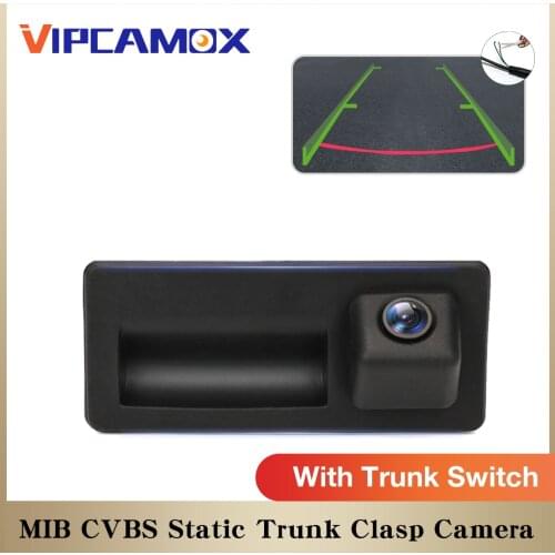 CVBS Rear View Camera Classic Green Parking Trajectory Trunk Switch RCA 170° Angle HD Vehicle Reverse Camera for VW for Audi