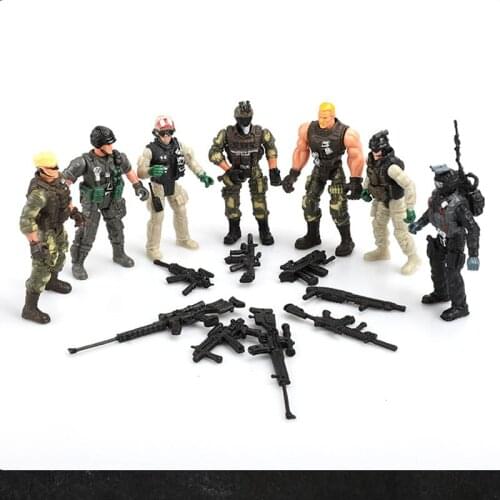 1/18 Action Figure 3.75 Inch Small Soldier Model Military Police CS10cm Joint Action Doll Childrens Toys for Boys