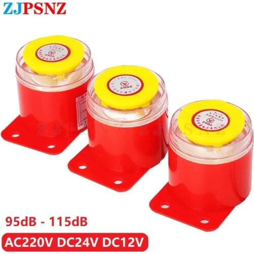 BJ1I BJ1K Electronic Alarm Super Sound Vibration Noise 95-115dB AC220V DC24V 12V Buzzer Horn Electric Speakers Air Snail Horns