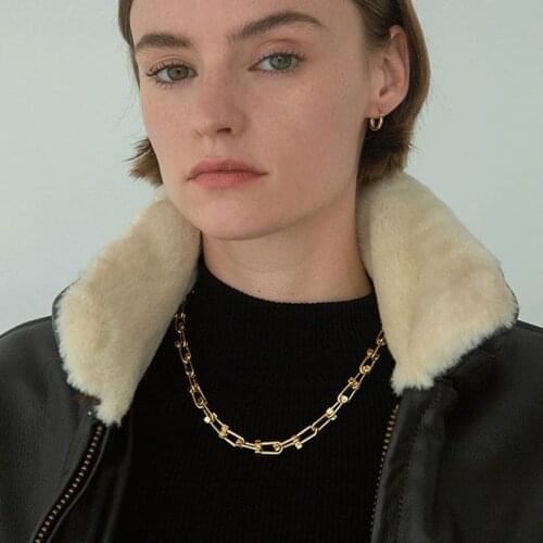 Trendy New Necklace Bracelet Set U Chain Necklace Gold/Silver Color Metal Link Jewelry Necklaces for Women 2020 Ins Accessories