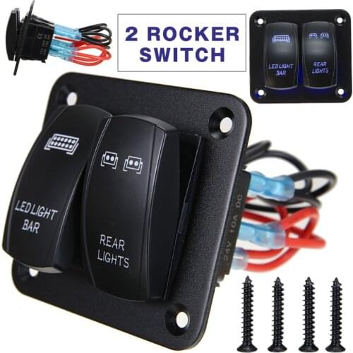 Mayitr 1pc Car Boat Rocker Switch Panel Light Bar Rear Light Switch Blue LED Light Bar Rear Light 12V/24V Accessories
