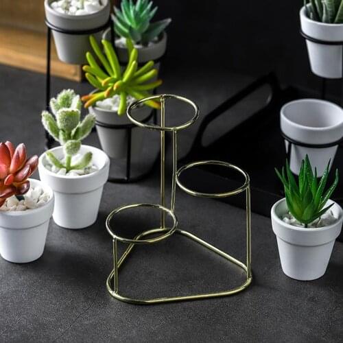 Nordic Metal Flower Pot Holder Stand Succulent Plant Pot Set Home Decoration