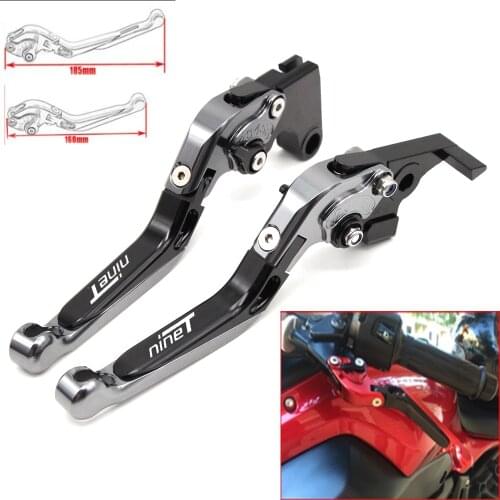 Motorcycle CNC Adjustable Foldable brake Clutch Levers for BMW R NINE T 2014-2016 with Logo (R NINE T)