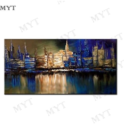 MYT Free Shipping Hand Painted Abstract Oil Paintings On Canvas Modern Wall Picture Living Room Bedroom Wall Decor No Frame