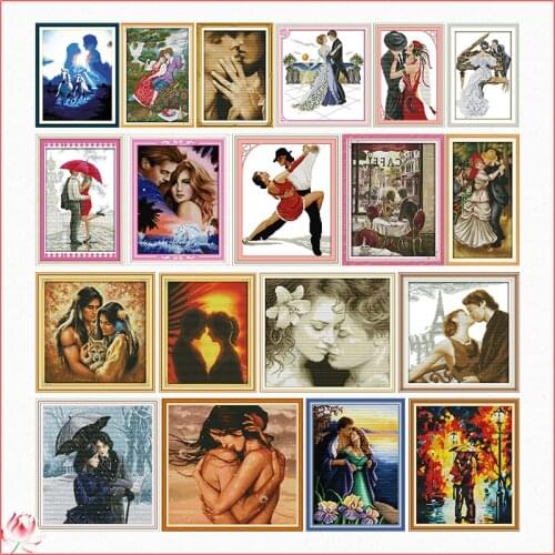 Sweet Couple Series Cross Stitch Kit 14ct 11ct Canvas Printing Embroidery Set DIY Needlework Home Decoration Painting Lover Gift