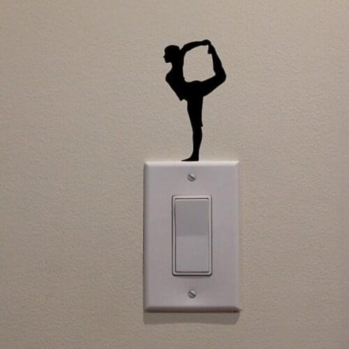 Yoga Art Switch Sticker Living room Bedroom Decorative Wall Stickers Vinyl Waterproof Murals JG1939