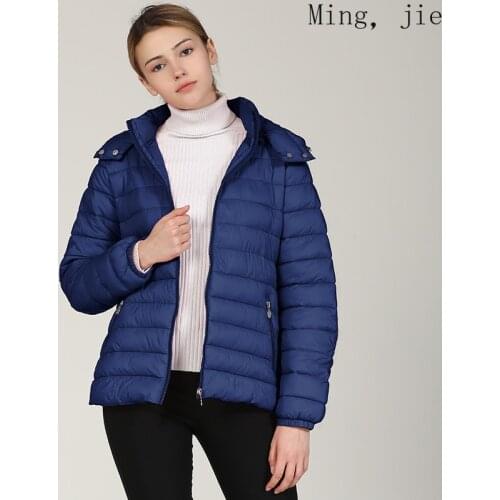 2020 European American New Style Casual Short Womens Padded Jacket, Sub-light and Solid Color Autumn and Winter Padded Jacket