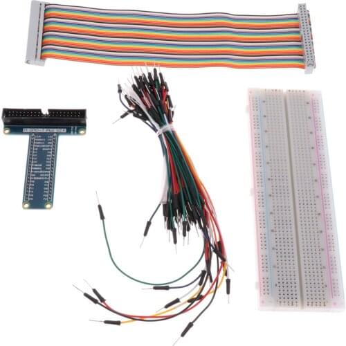 For Raspberry Pi GPIO Extension Expansion Board + Breadboard +Cable T-type Board