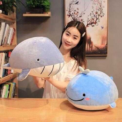 1pc 23/45CM Lovely Whale Plush Toys Cartoon Sea Animals Stuffed Soft Doll Cute Whale Shark Pillow for Children Birthday Gifts
