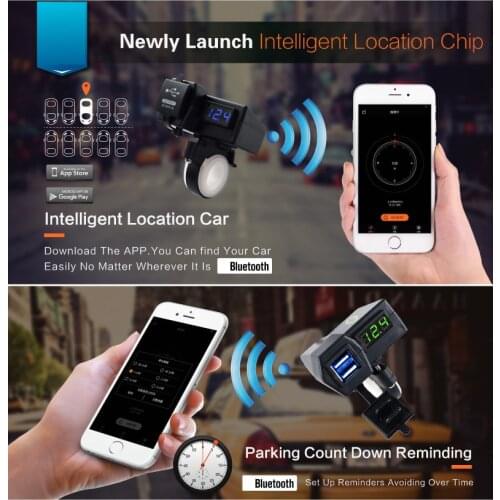 Dual USB Port 12V Motorcycle Cigarette Lighter Socket Splitter With Bluetooth Power Charger Adapter Car Accessories Interior