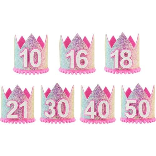 Blesiya 1st-50th Glitter Birthday Hat Party Cap Costume for Adult Kids
