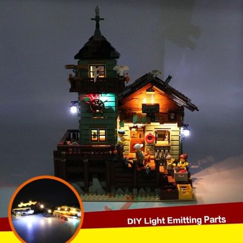 Compatible with 21310 Fishermans cabin LED Lighting DIY Building Block Luminous Accessories 16050
