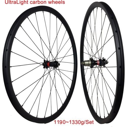 Ultralight MTB carbon wheel asymmetry 28X25mm 29 plus/27.5er XC UD mountain bike wheelset offset design for balance smooth ride
