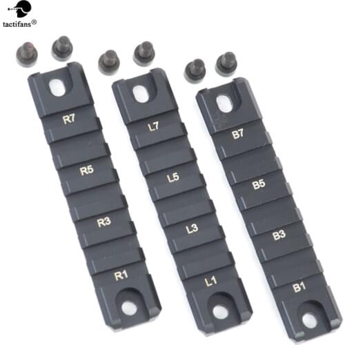 Tactifans CNC Machined 20mm Picatinny Rail Set for G36 G36C series 3pcs 7slots Short/ 2pcs 13slots Long type Black 2 type