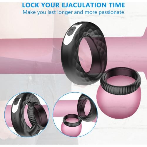Adult Products Rechargeable Silicone Doughnut Vibration Lock Fine Ring Delay Male Masturbation Device