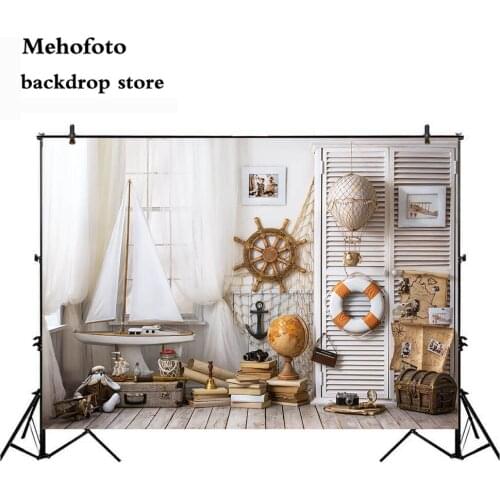 5x3ft Newborn Photography Backdrops Marine Supplies Navigator Photo Backgrounds Shoot Little Boy Rooms Props Vinyl Cloth 691