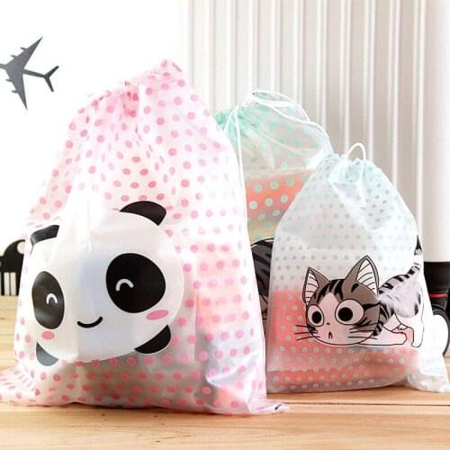 Cute Cartoon Animals Dots Waterproof Drawstring Storage Bag Travel Organizer Bags Drawstring Sorting Bag For Clothes