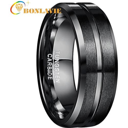 Hign Quality 100% Tungsten Carbide Men Rings Black Frosted Men Rings I LOVE YOU Wedding Bands Anillos para hombres Pierscienie