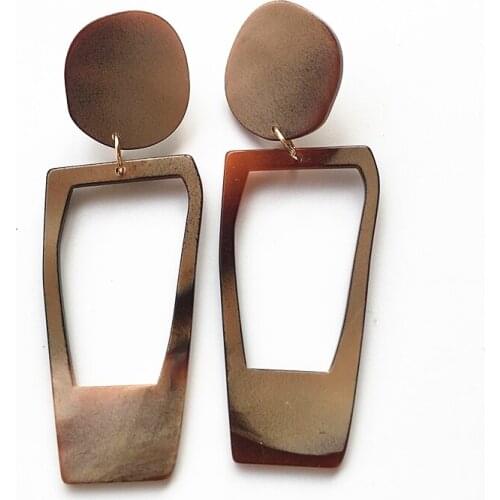 UJBOX Long Light Acrylic Resin Earrings for Women Retro Geometric Irregular Wedding Party Dangle Earrings Jewelry Accessories