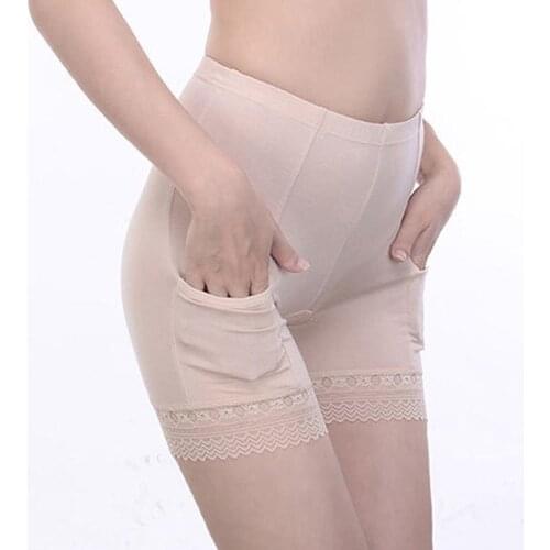 2020 Boxer femme Women Soft Cotton Lace Seamless Safety Short Pants Summer Under Skirt Shorts Modal With Pockets Short Tights