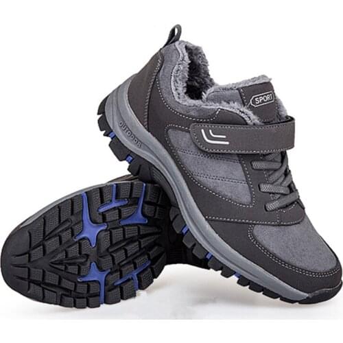 Winter Wear-resistant Men Women Trekking Boot Plush Warm Climbing Shoes Unisex Non Slip Outdoor Tourism Mountain Hiking Sneaker