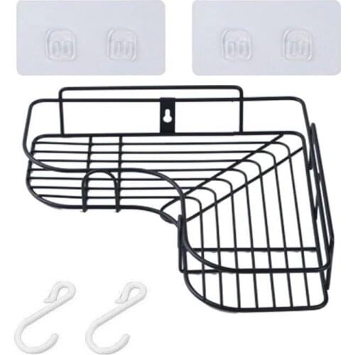 No Drilling Iron Bathroom Shelf Shampoo place Holder With Suction Cup and hook up For shower room Storage tool 1/2pcs Wall Mount