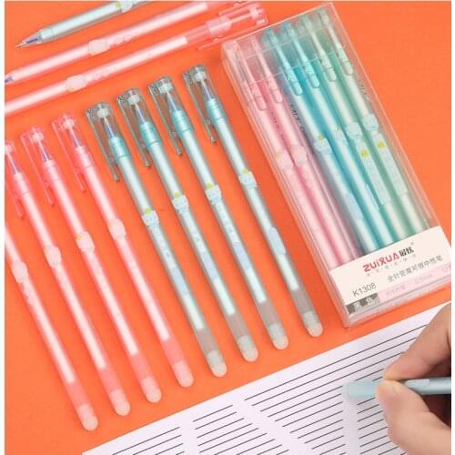 3Pcs/Set 0.5mm Blue Black Gel Ink Pen Whole Needle Tube Erasable Refill Rod Erasable Pen Mistakes Can Be Erased Stationery
