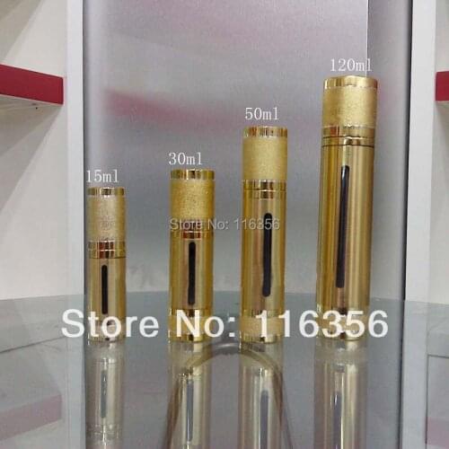 30ml GOLD airless plastic lotion bottle with airless pump used for Cosmetic Packaging