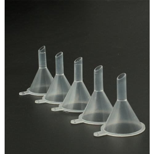 5Pcs Small Clear Plastic PP Mini Funnels Packaging Travel Tools for Empty Bottle Filling Perfumes Essential Oils Aromatherapy
