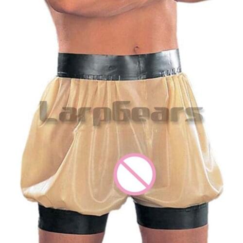 Man transparent latex fetish sexy charming bloomer pants hot sale top quality