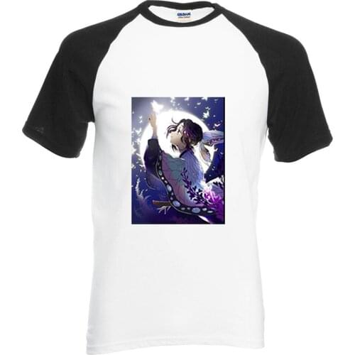 Demon Slayer Shinobu Kocho T Shirt Homme Vintage Short Sleeve Tee Kimetsu No Yaiba T Shirts Summer Tshirts Round Neck Tops